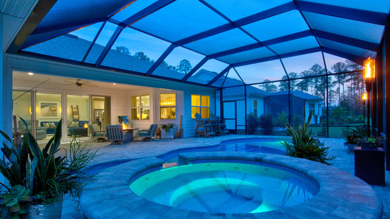 Real Estate Photography - In-ground Pool at Twilight